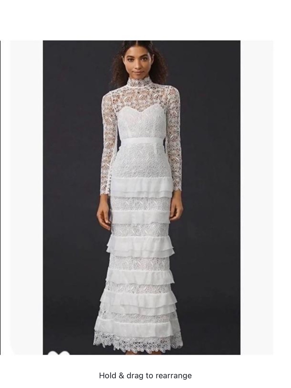 Self Portrait, Primrose crepon-trimmed guipure lace gown, US size 2 like new